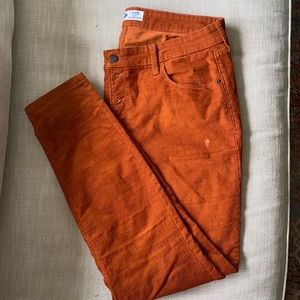 Burnt orange skinny leg cords